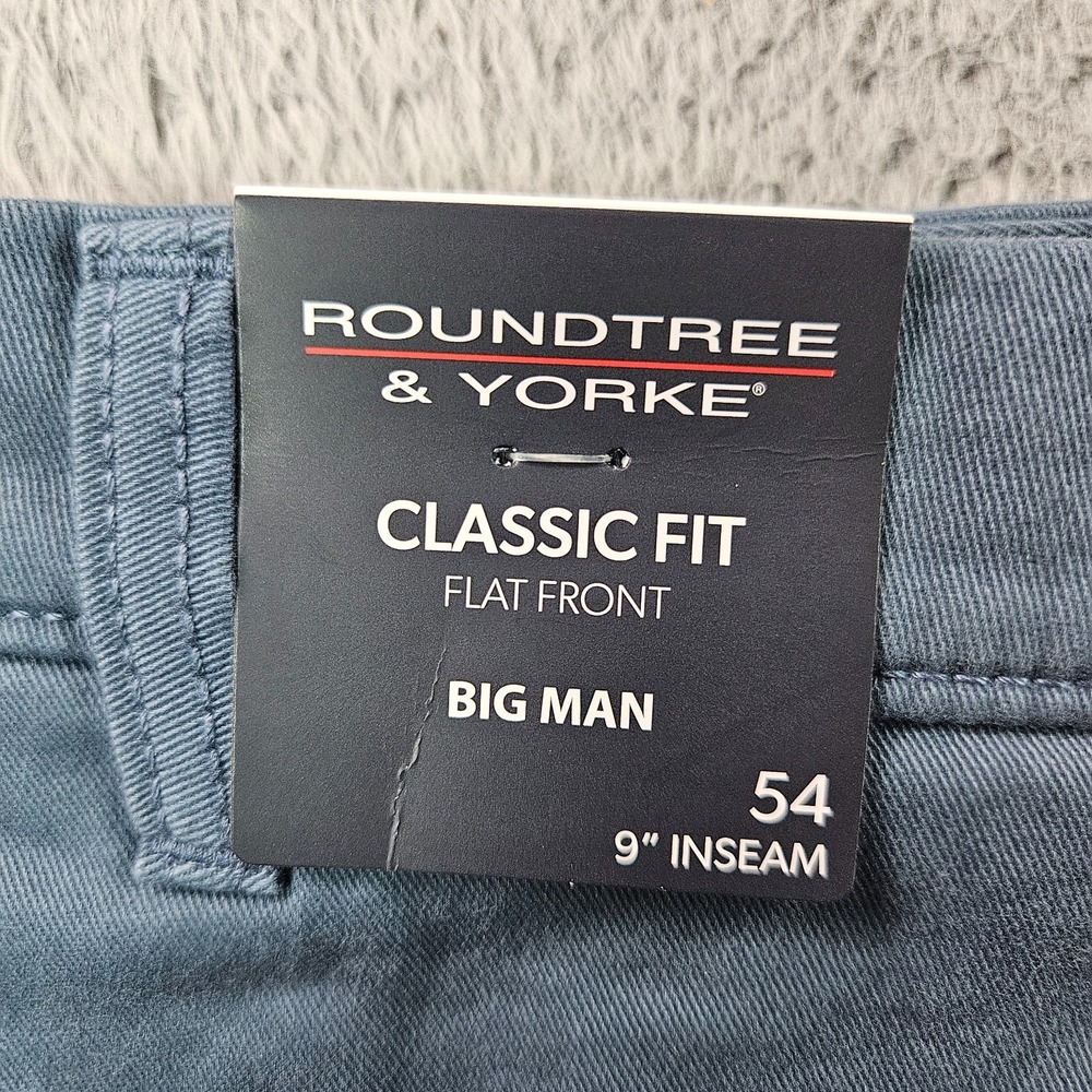 NEW Roundtree & Yorke The Cloud Shorts Men 54 x 9" Stretch Classic Flat Blue